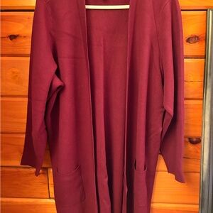 torrid Open Front Cardigan in Wine